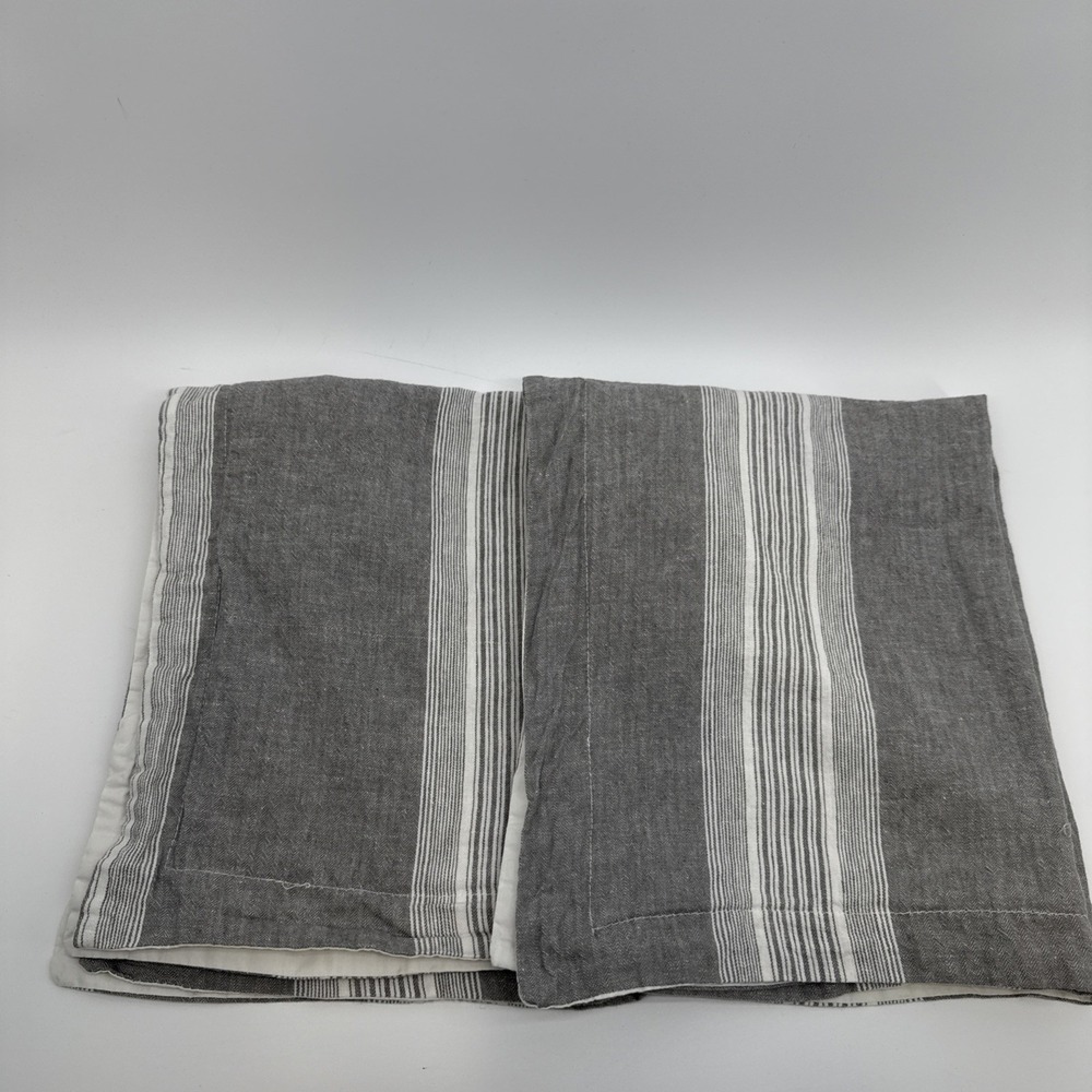 Target Threshold Pair Gray Standard Pillow Shams Linen Cotton Blend Full/Queen